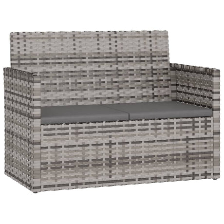 Vidaxl tuinbank met kussens 105 cm poly rattan grijs