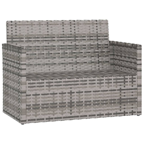 Vidaxl tuinbank met kussens 105 cm poly rattan grijs