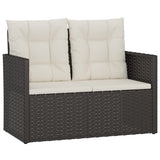Vidaxl tuinbank met kussens 105 cm poly rattan zwart