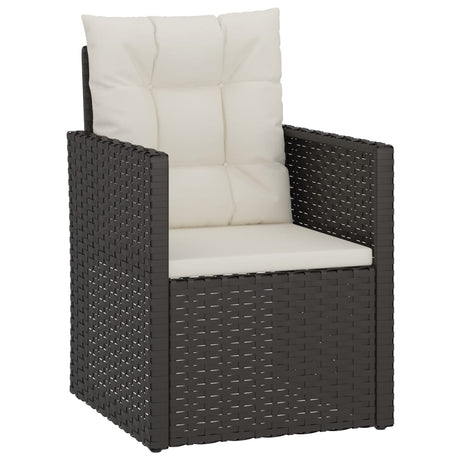 Vidaxl tuinstoel met kussens poly rattan zwart