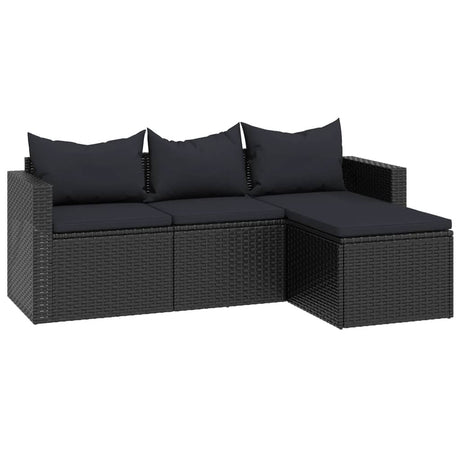 Vidaxl loungeset poly rattan zwart