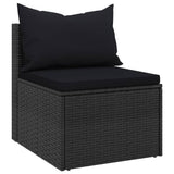 Vidaxl tuinmiddenbanken met kussens 2 st poly rattan zwart