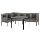 Vidaxl 2-delige tuinset met kussens poly rattan grijs