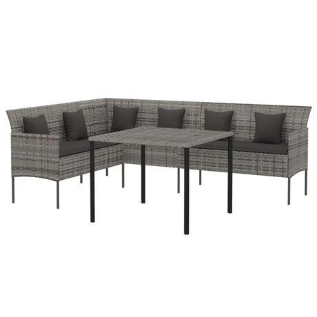 Vidaxl 2-delige tuinset met kussens poly rattan grijs