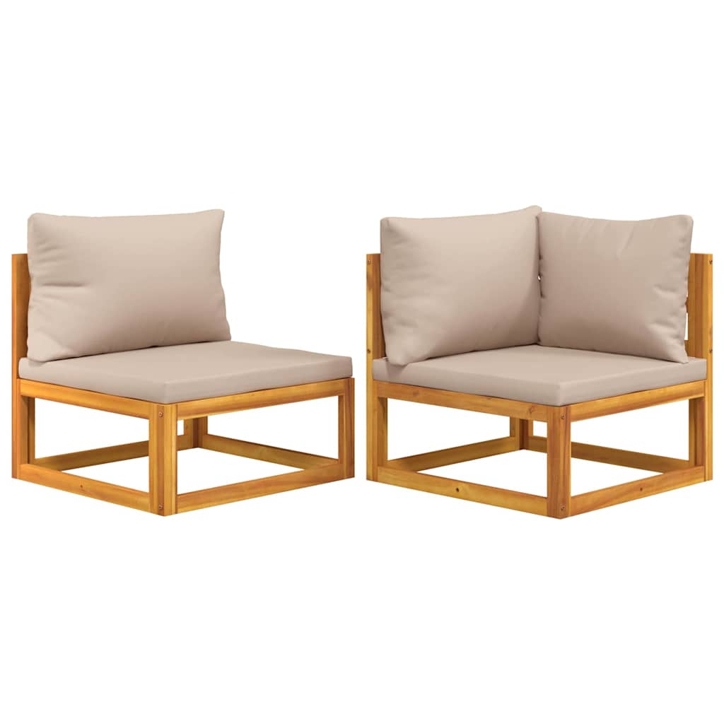 Vidaxl 2-delige loungeset met kussens massief acaciahout