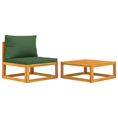 Vidaxl 2-delige loungeset met kussens massief acaciahout