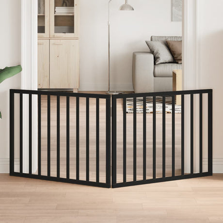 Vidaxx faltbares Hundegitter 2 Paneele schwarz 160 cm Pappelholz