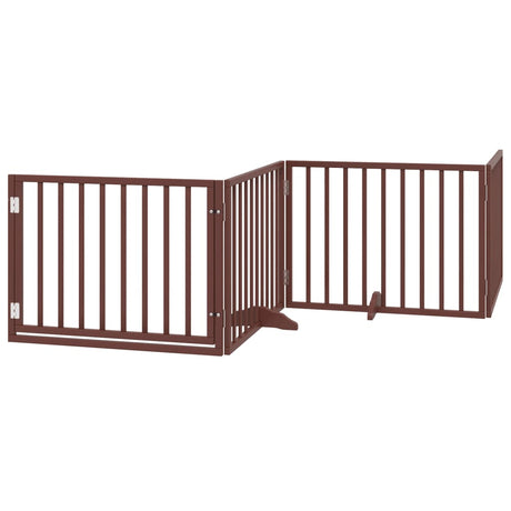 Vidaxx faltbares Hundegitter 4 Paneele 320 cm Pappelholz braun