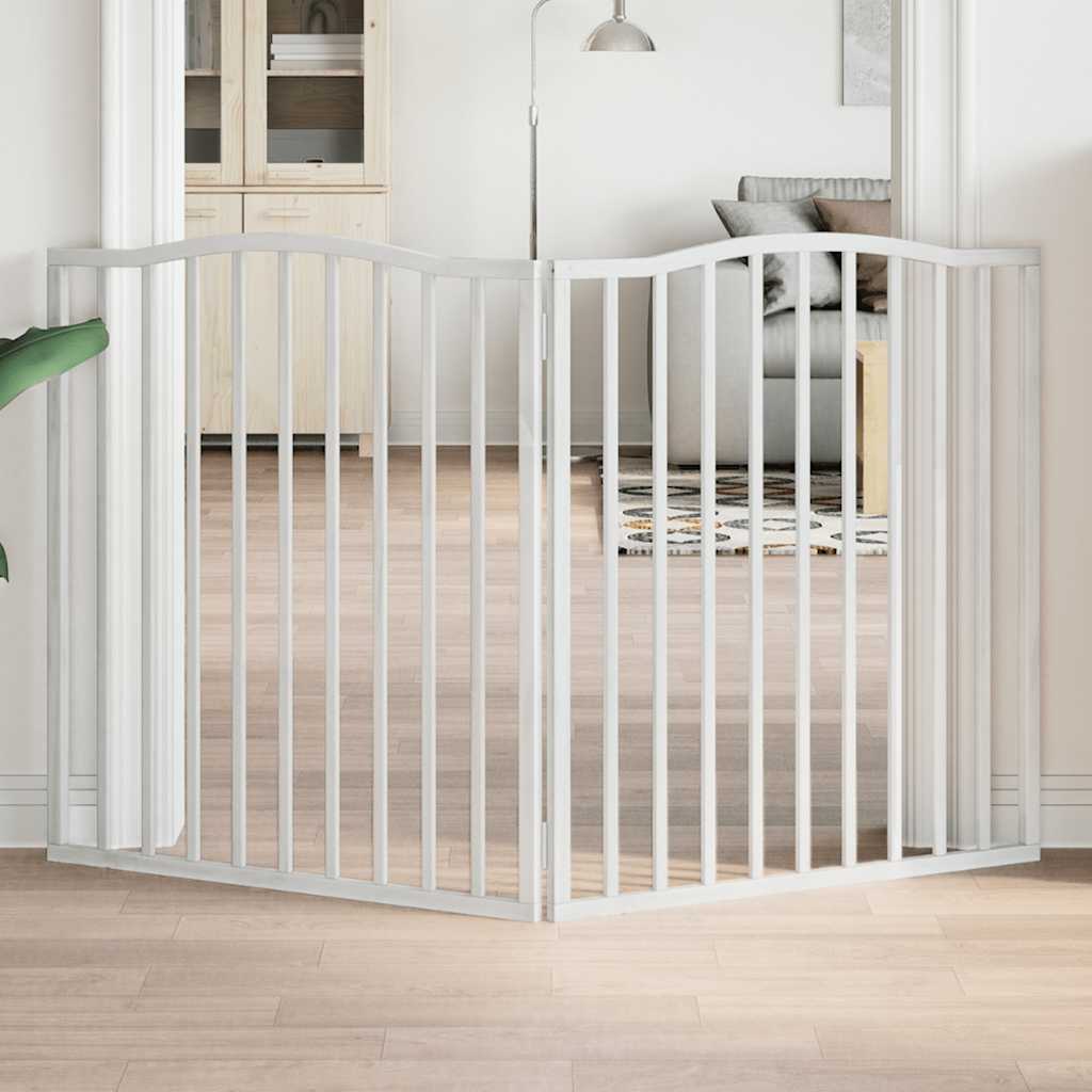Vidaxx faltbares Hundegitter 2 Paneele 160 cm Pappelholz weiß