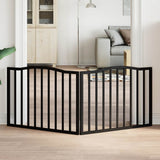 Vidaxx faltbares Hundegitter 2 Paneele 160 cm Pappelholz schwarz