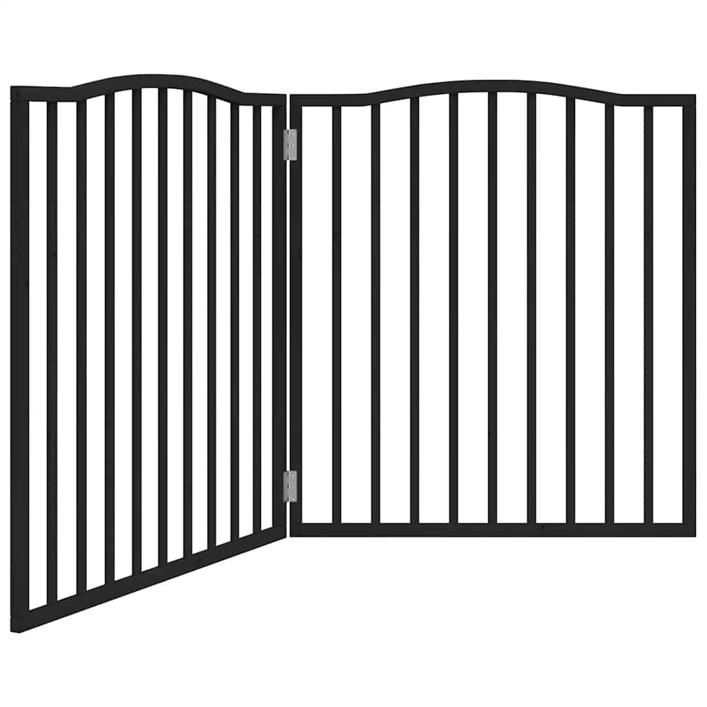 Vidaxx faltbares Hundegitter 2 Paneele 160 cm Pappelholz schwarz