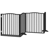 Vidaxx faltbares Hundegitter 4 Paneele 320 cm Pappelholz schwarz