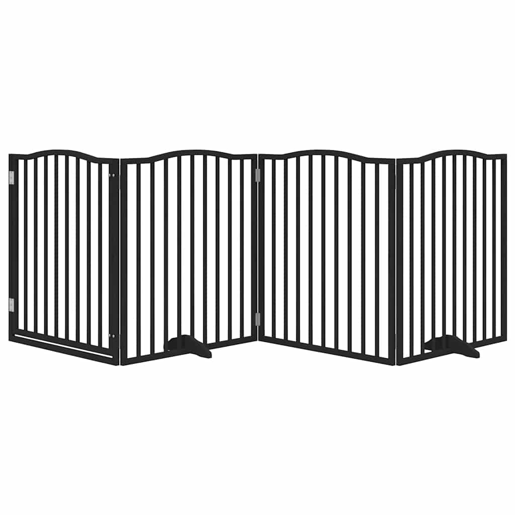 Vidaxx faltbares Hundegitter 4 Paneele 320 cm Pappelholz schwarz