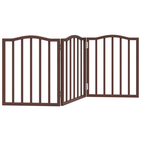 Vidaxl faltbares Hundegitter 3 Paneele 150 cm Pappelholz braune Eiche