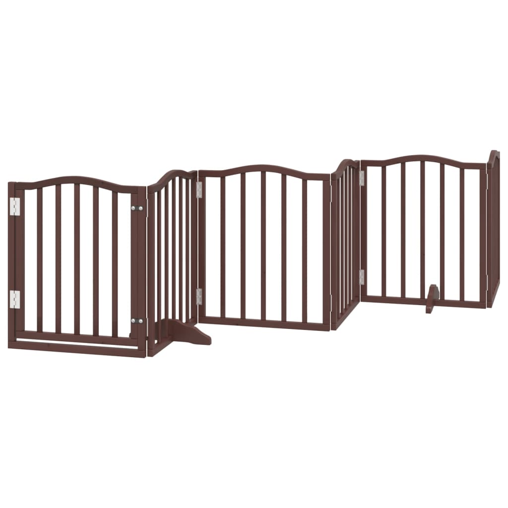 Vidaxl faltbares Hundegitter 6 Paneele 300 cm Pappelholz braune Eiche