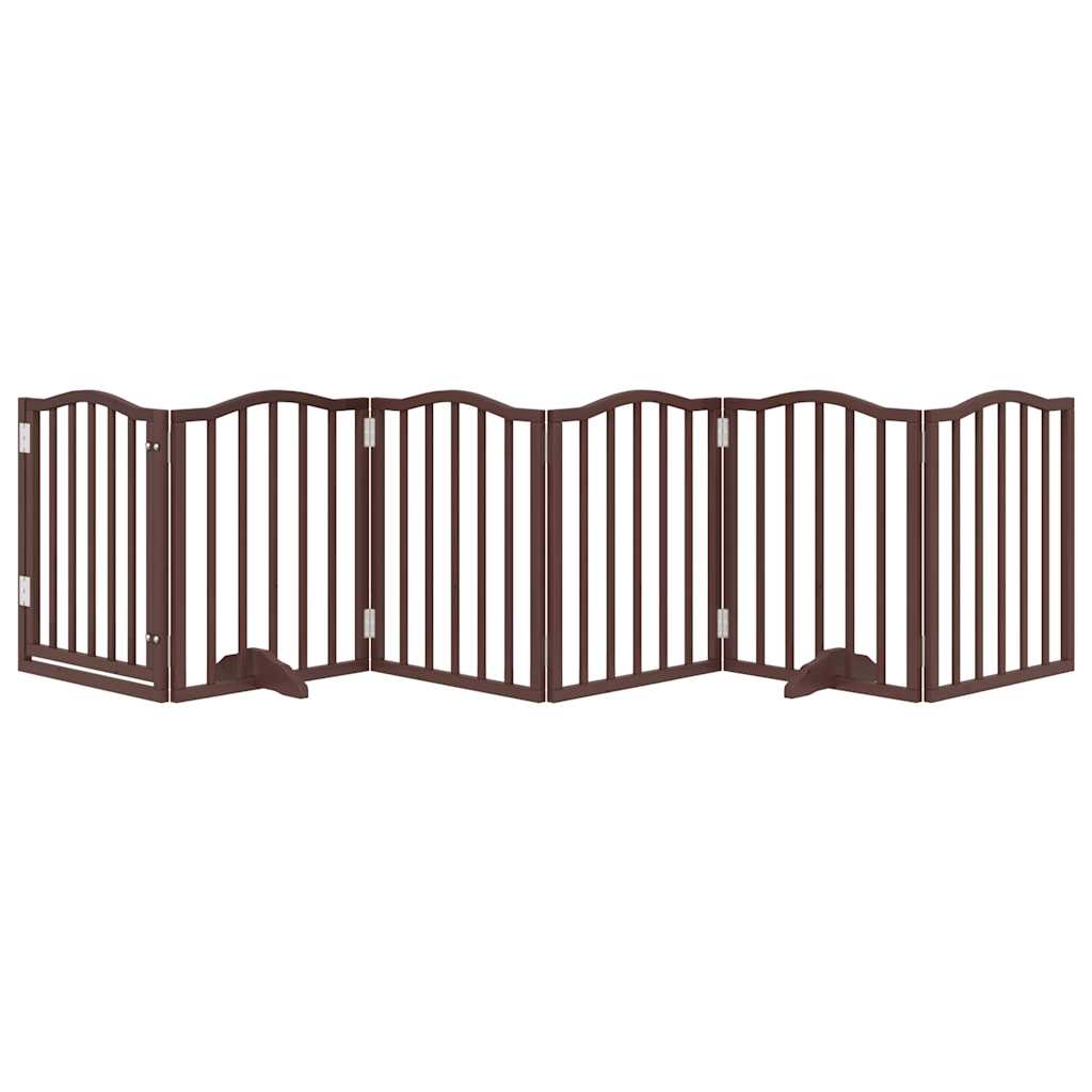 Vidaxl faltbares Hundegitter 6 Paneele 300 cm Pappelholz braune Eiche