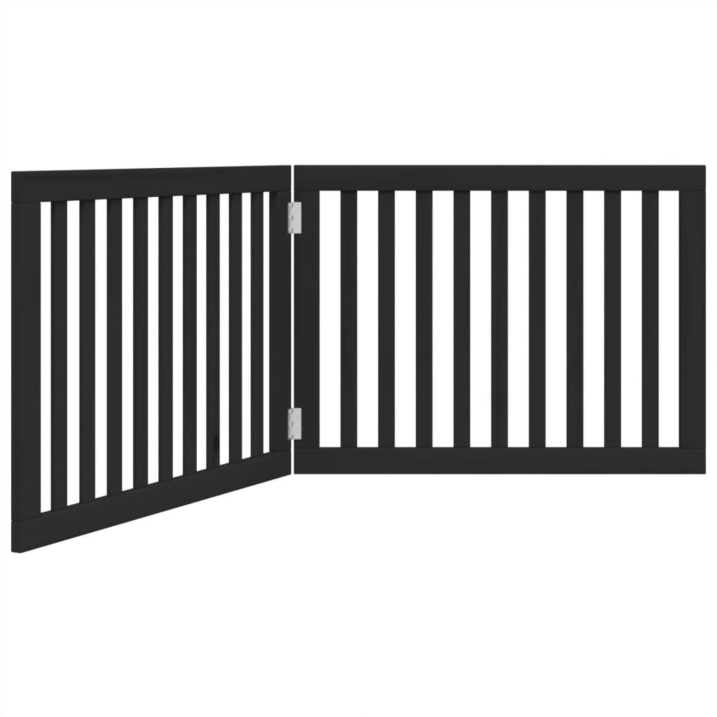Vidaxx faltbares Hundegitter 2 Paneele 160 cm Pappelholz schwarz