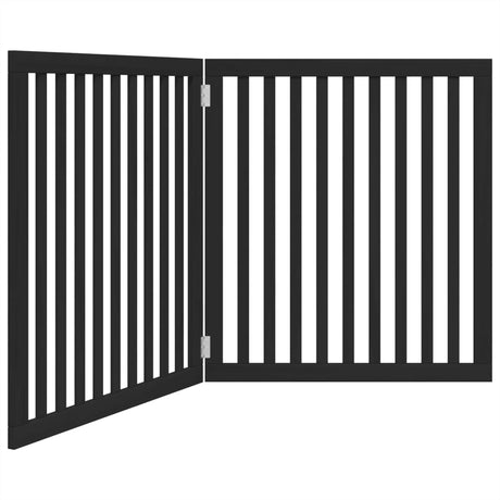 Vidaxx faltbares Hundegitter 2 Paneele 160 cm Pappelholz schwarz