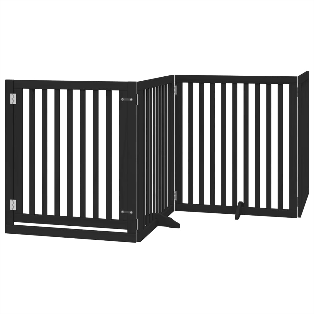 Vidaxx faltbares Hundegitter 4 Paneele 320 cm Pappelholz schwarz