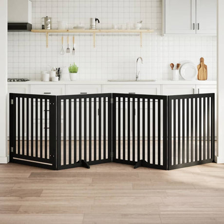 Vidaxx faltbares Hundegitter 4 Paneele 320 cm Pappelholz schwarz