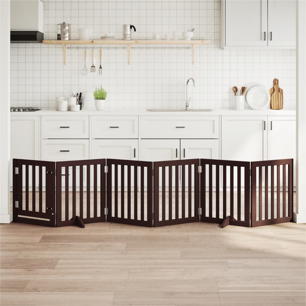 Vidaxx faltbares Hundegitter 6 Paneele 300 cm Pappelholz braun