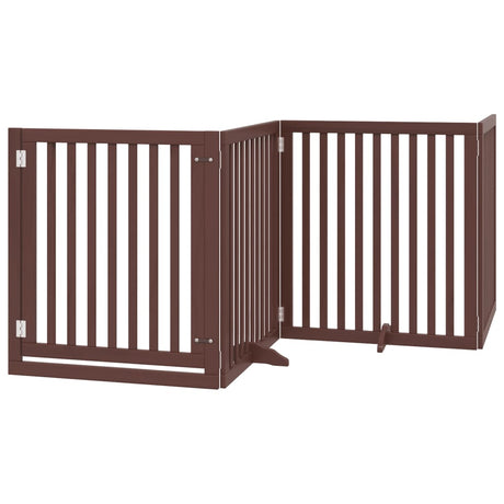 Vidaxx faltbares Hundegitter 4 Paneele 320 cm Pappelholz braun