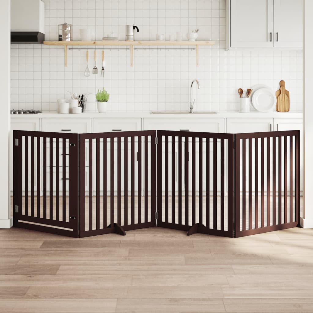 Vidaxx faltbares Hundegitter 4 Paneele 320 cm Pappelholz braun