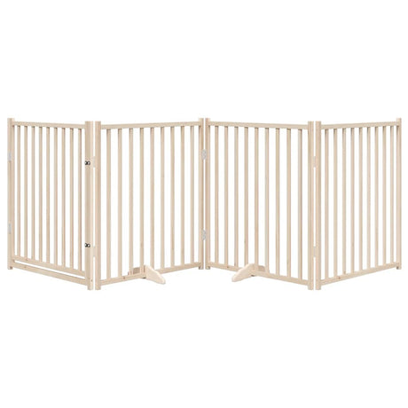 Vidaxx faltbares Hundegitter mit Tür, 4 Paneele, 320 cm, massives Kiefernholz