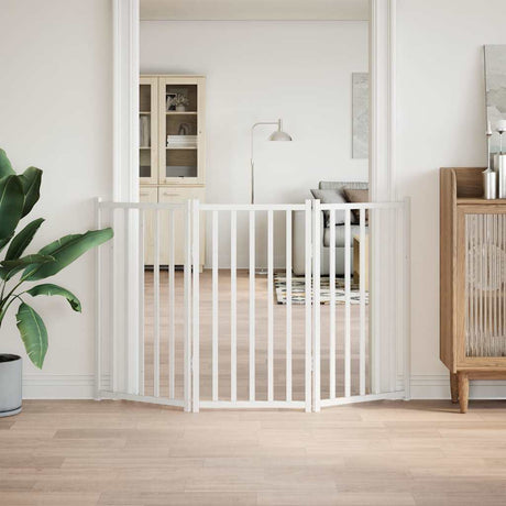 Vidaxl faltbares Hundegitter 3 Paneele 150 cm massives Kiefernholz weiß