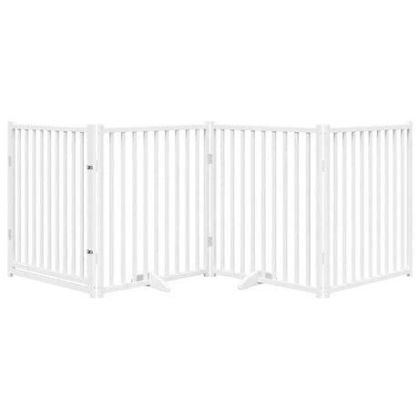 Vidaxl faltbares Hundegitter 4 Paneele 320 cm massives Kiefernholz weiß