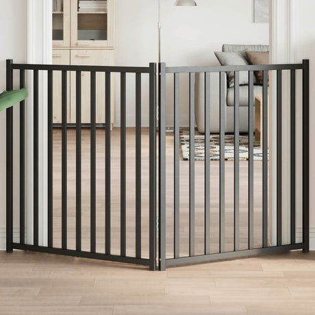 Vidaxl faltbares Hundegitter 2 Paneele 160 cm massives Kiefernholz schwarz