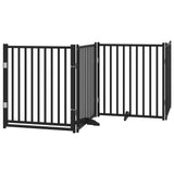 Vidaxl faltbares Hundegitter 4 Paneele 320 cm massives Kiefernholz schwarz