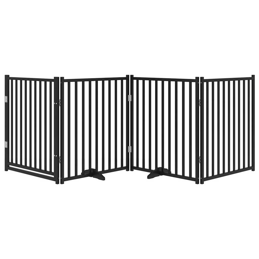 Vidaxl faltbares Hundegitter 4 Paneele 320 cm massives Kiefernholz schwarz