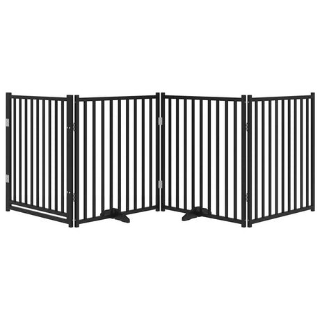 Vidaxl faltbares Hundegitter 4 Paneele 320 cm massives Kiefernholz schwarz