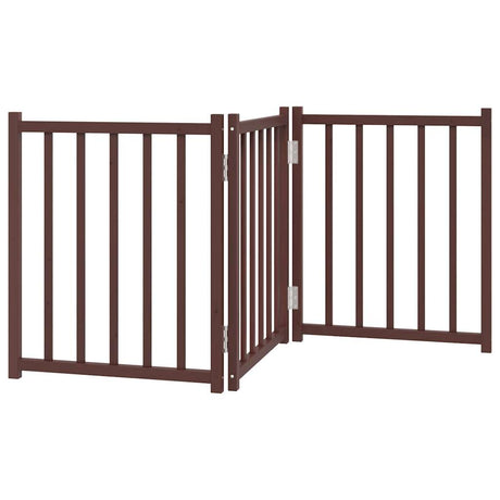 Vidaxl faltbares Hundegitter, 3 Paneele, 150 cm, massive Kiefer, braune Eiche