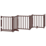 Vidaxl faltbares Hundegitter, 6 Paneele, 300 cm, massive Kiefer, braune Eiche