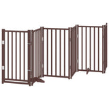 Vidaxl faltbares Hundegitter, 6 Paneele, 300 cm, massive Kiefer, braune Eiche