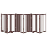 Vidaxl faltbares Hundegitter, 6 Paneele, 300 cm, massive Kiefer, braune Eiche