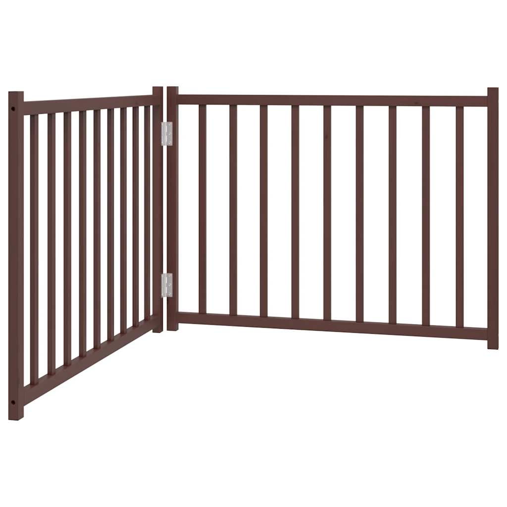 Vidaxl faltbares Hundegitter, 2 Paneele, 160 cm, massive Kiefer, braune Eiche