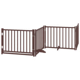 VidaXL Zusammenklappbarer Hundezaun, 4 Paneele, 320 cm, massive Kiefer, braune Eiche