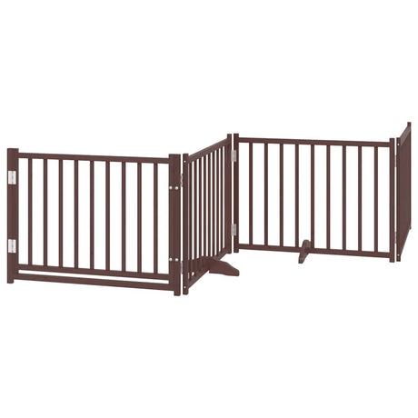 Vidaxl faltbares Hundegitter, 4 Paneele, 320 cm, massive Kiefer, braune Eiche