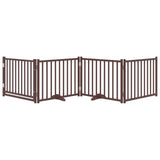 VidaXL Zusammenklappbarer Hundezaun, 4 Paneele, 320 cm, massive Kiefer, braune Eiche