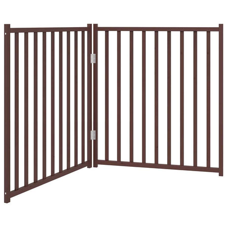Vidaxl faltbares Hundegitter, 2 Paneele, 160 cm, massive Kiefer, braune Eiche