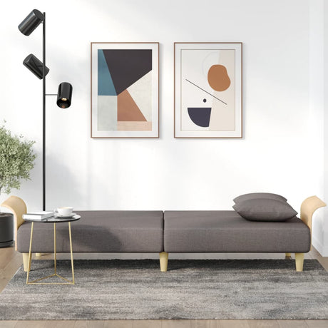 Vidaxl slaapbank met armleuningen stof taupe