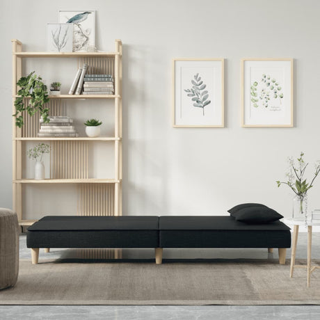 Vidaxl slaapbank stof zwart