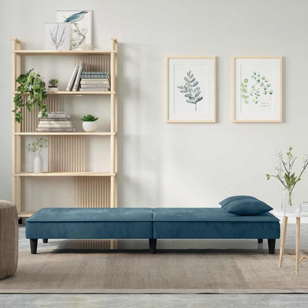 Vidaxl slaapbank fluweel blauw
