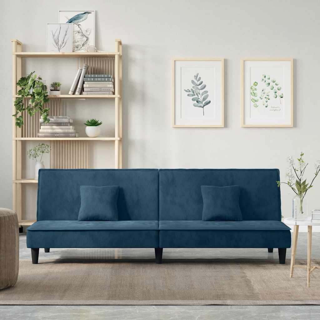 Vidaxl slaapbank fluweel blauw