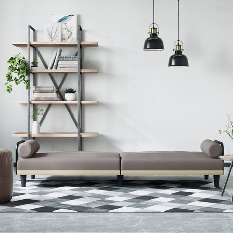Vidaxl slaapbank met armleuningen stof taupe