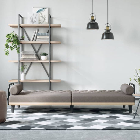 Vidaxl slaapbank met armleuningen stof taupe