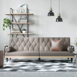 Vidaxl slaapbank met armleuningen stof taupe
